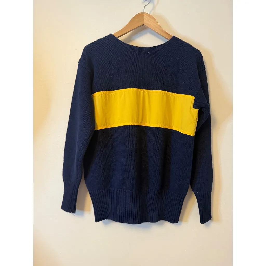 Polo Ralph Lauren P93 RLPC67 Navy Yellow Boat Knit Sweater XS - Image 5