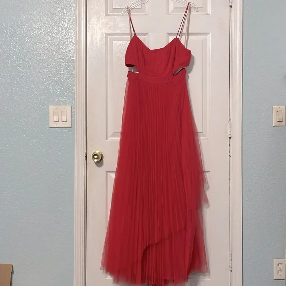 Fame & Partners Cherry Red Cutout Pleated Chiffon Gown Dakota Size 12‎ NEW - Image 8