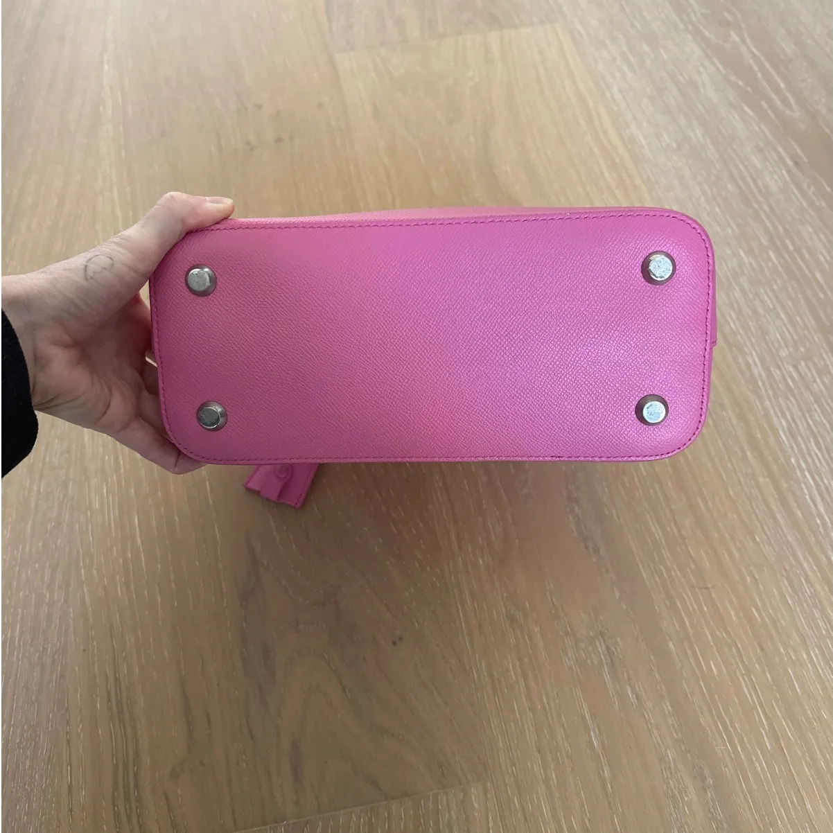 Balenciaga Ville Top Handle Leather Bag Small Pink Black - Image 7