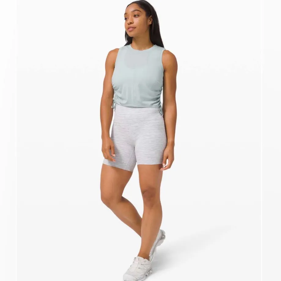 Lululemon Women’s Cinch It Up Tank Top Hazy Jade Workout Pima Cotton EUC $54 - Image 3