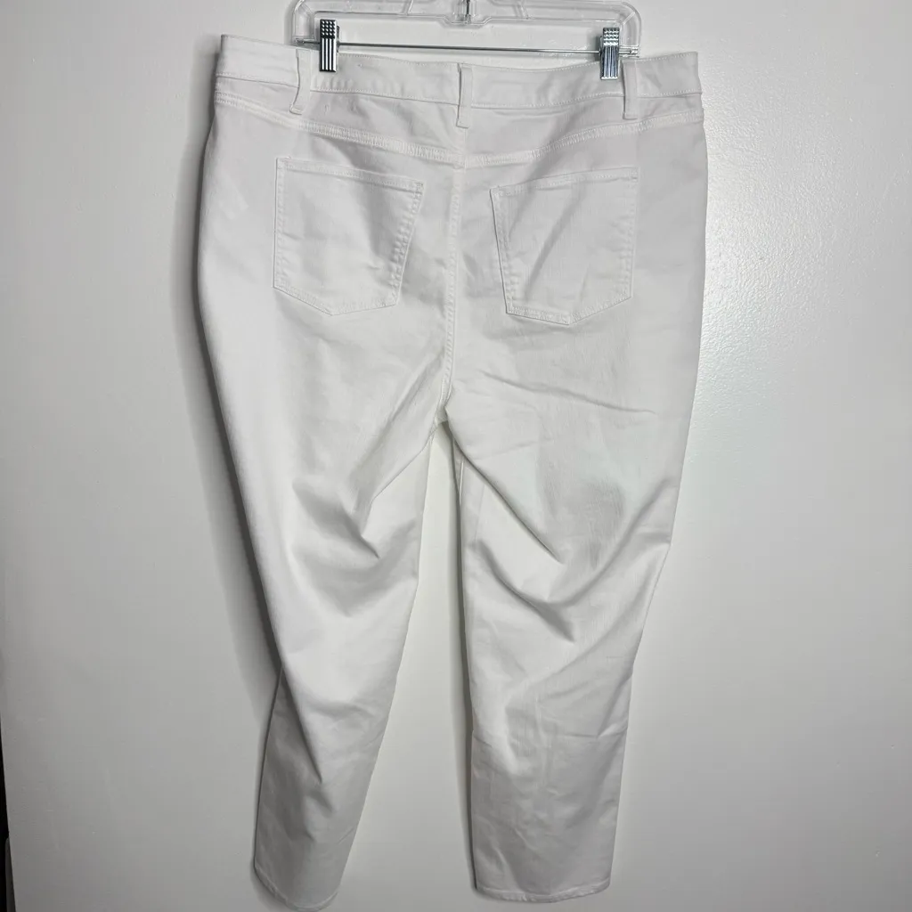 Talbots Slim Ankle White Jeans Size 18W‎ Petite - Image 7