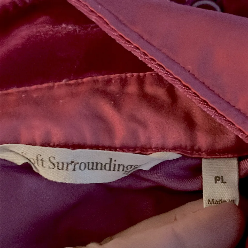 Soft Surroundings Pink‎ Fuschia Velvet Button Down Long Sleeve Shirt LP #39696 - Image 10