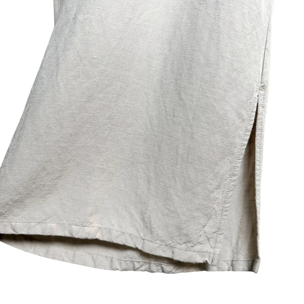 J.Jill Linen Blend Wide Leg Pants Size Large | Lightweight Coastal Grandma Beach Tan - Image 5