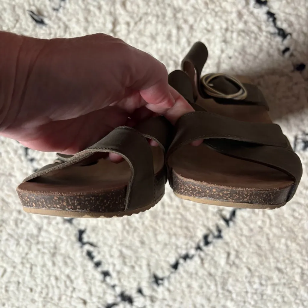 Dansko Susie Sage Green Nubuck Strappy Open Toe Wedge Sandals size 41 / 10.5–11 - Image 2