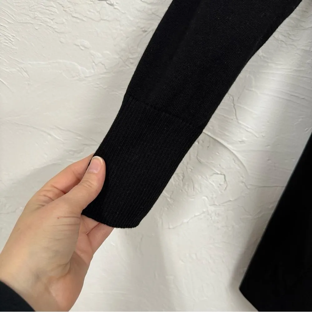 H By Halston Black Faux Suede Full Zip Long Line Duster Jacket Women’s 10 Preppy - Image 2