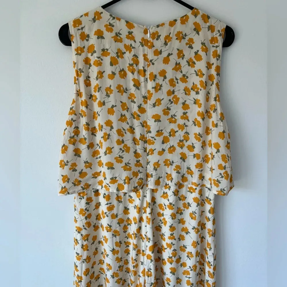 MVN The Label Riley Floral Orange Jumpsuit Vacation Summer Resort Beach Garden White Size XL - Image 8