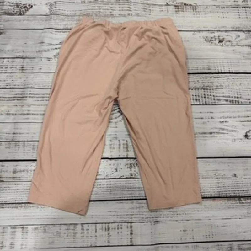 Eileen Fisher Womens Size Large Pink Cropepd Wide Leg Pants Lounge Travel - Image 3