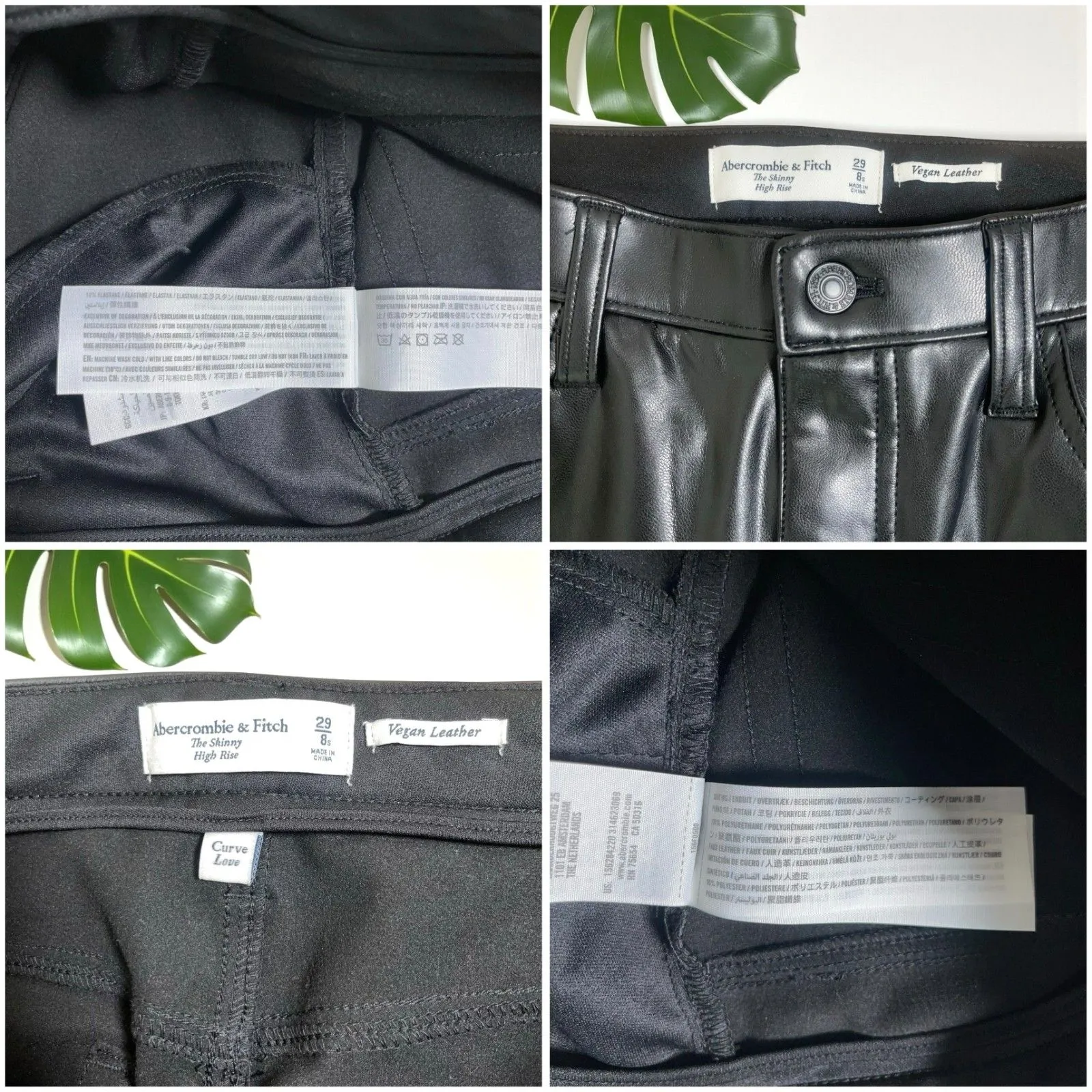 🆕 Abercrombie & Fitch Skinny High Rise Pants in Vegan Leather - Image 12