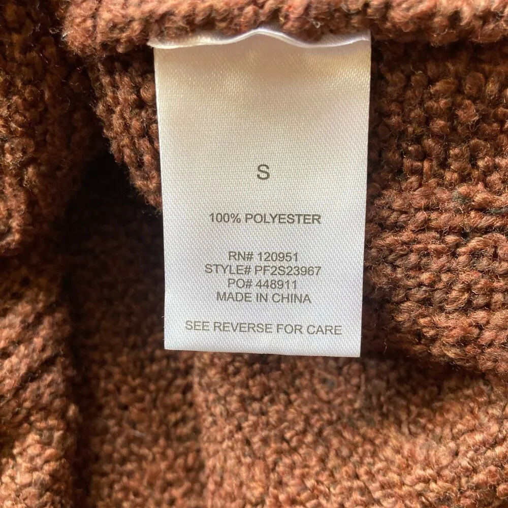 NWT Pink Rose Beattle Brown Knit Sweater Size Small - Image 6