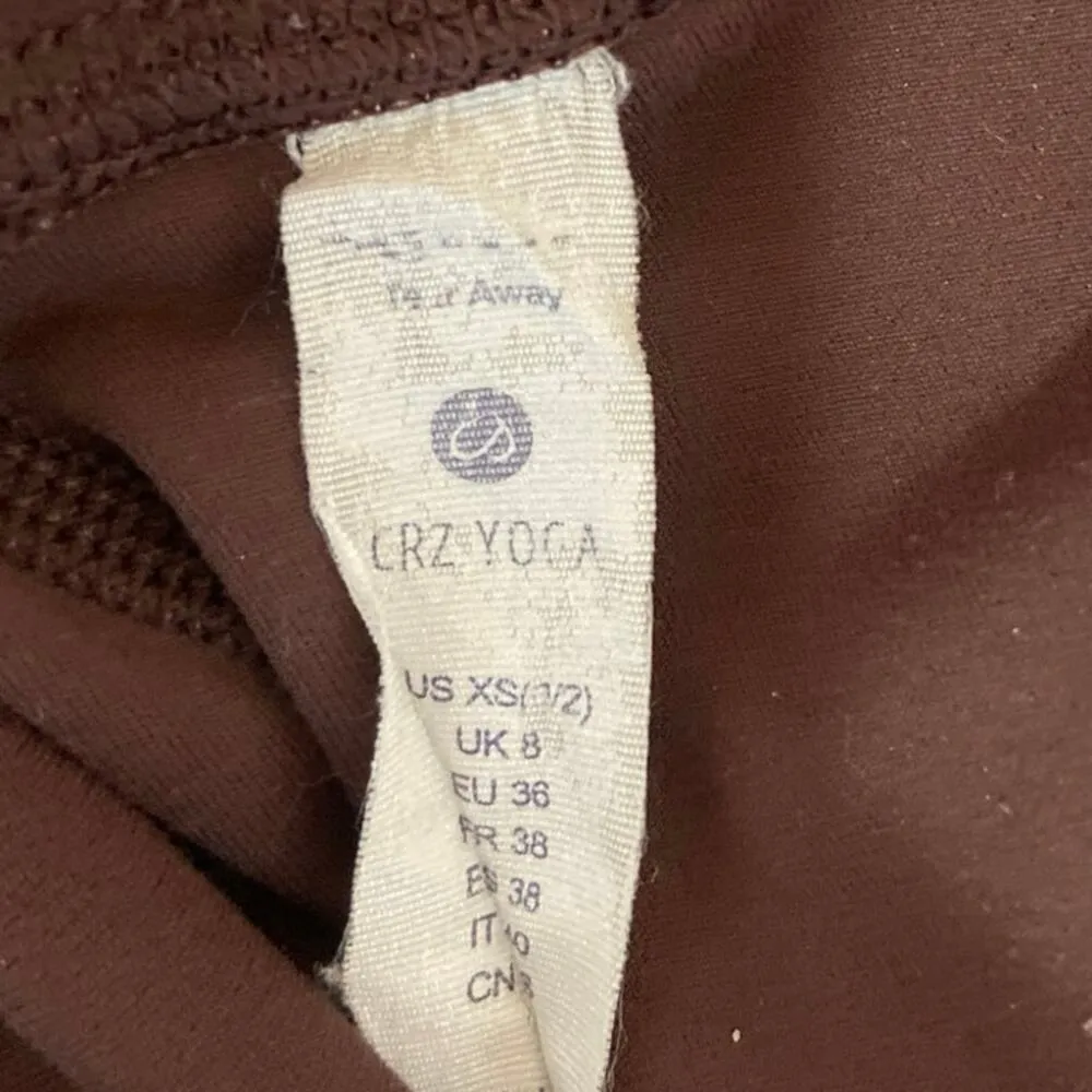 Crz Yoga Brown High Rise Pull On Stretch Comfy Athletic Workout Leggings Size XS - Image 4