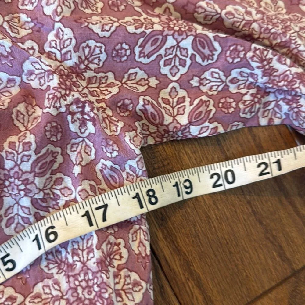 Pomegranate block print wrap collared dress size small Pink - Image 7