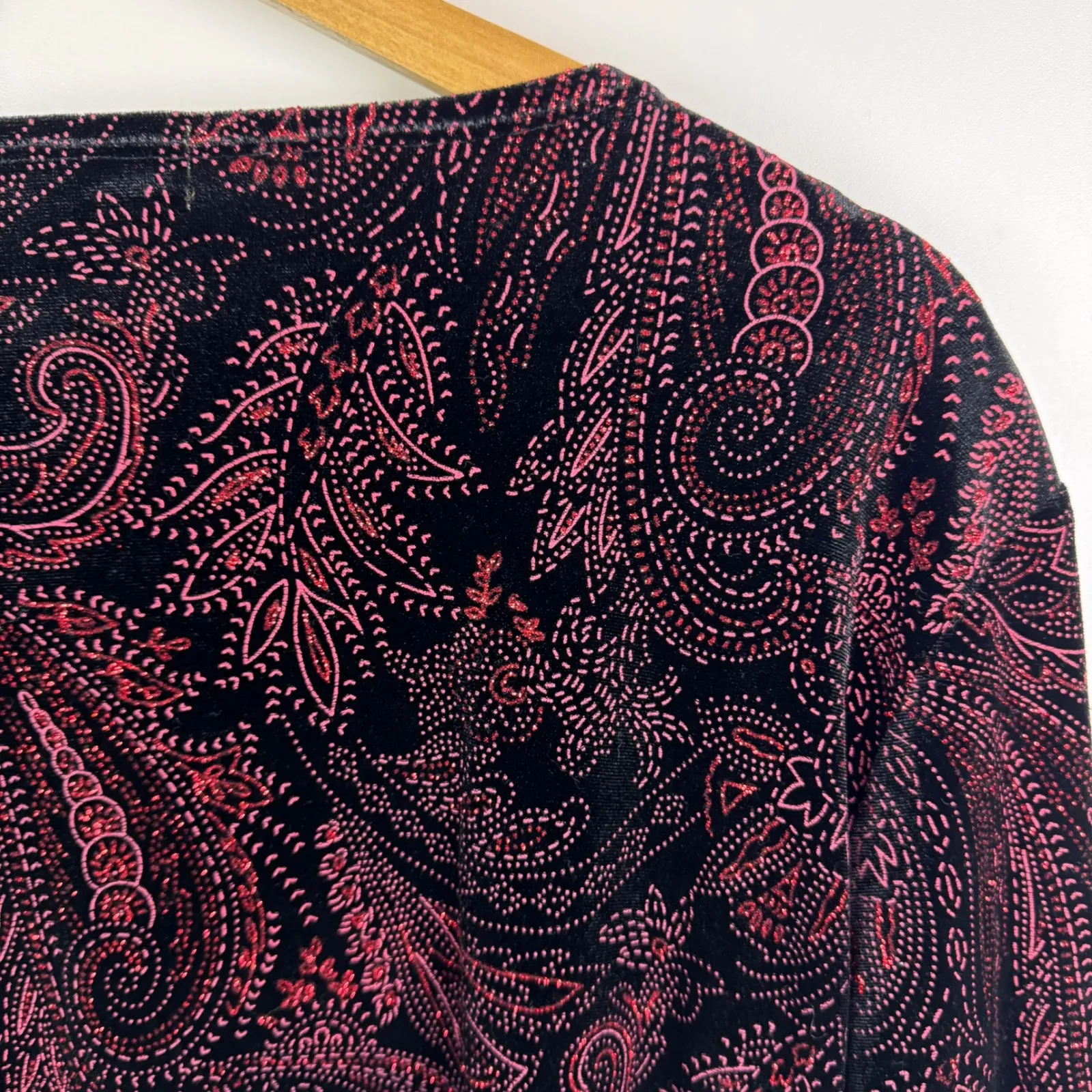 Notations Woman Sparkle Paisley Wrap Top Size 3X Velvet Whimsigoth Dark Romantic - Image 4