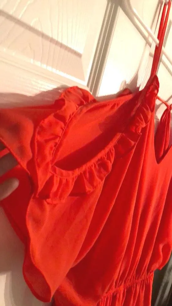Cold Shoulder Romper Red Size M - Image 5