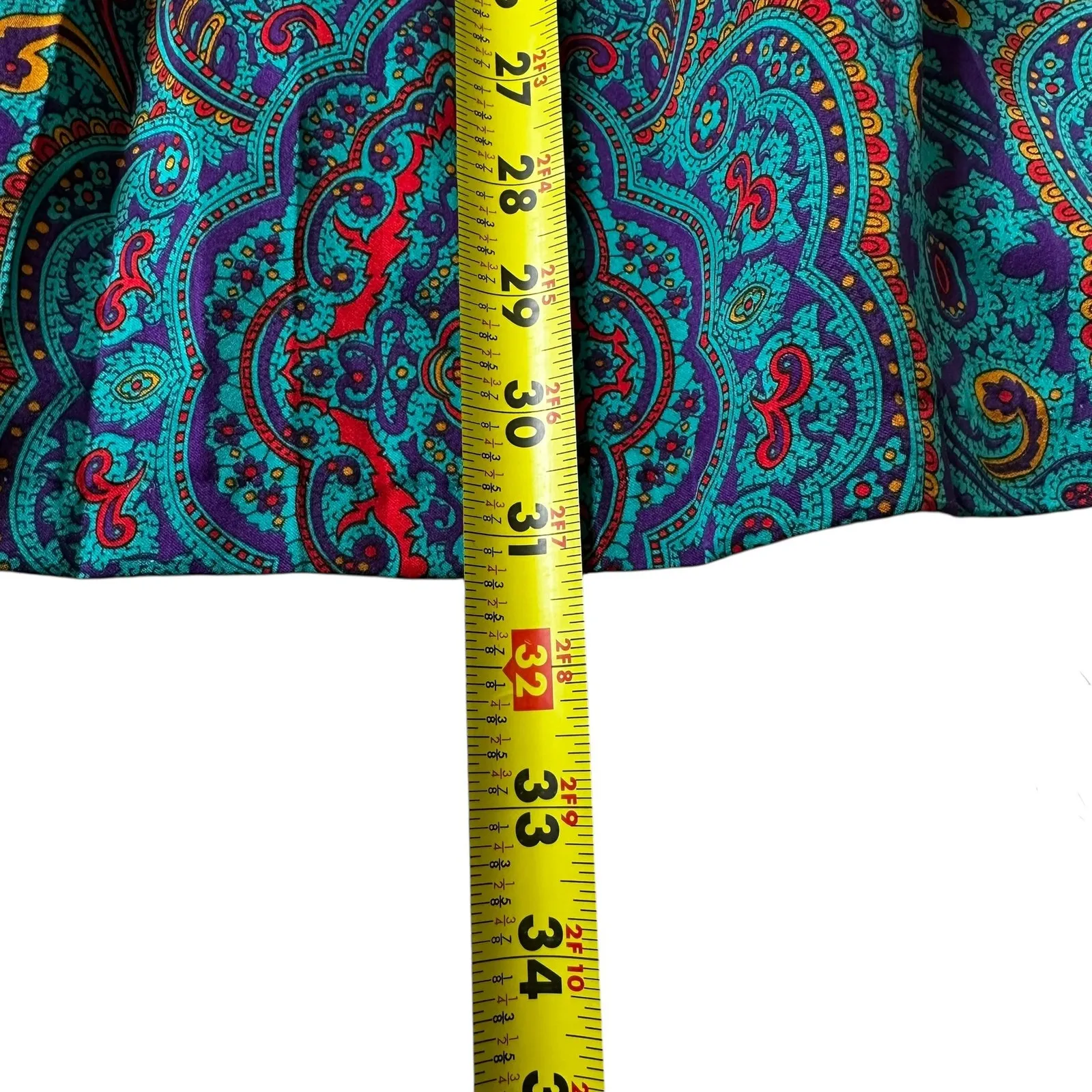 Diane von Furstenberg Blue Paisley Vinatge Midi Full Skirt Women's Size 6 58-14 - Image 4