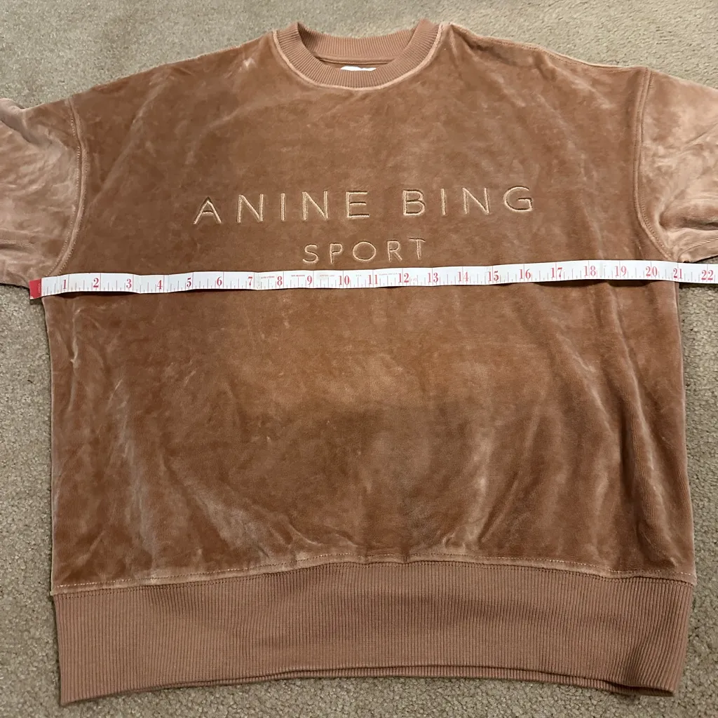 Anine Bing Tan Sweatshirt velvety - Image 9