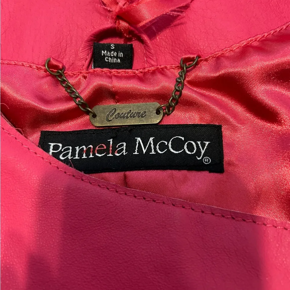 Pamela Mccoy Pink Leather Jacket size small nwt - Image 4