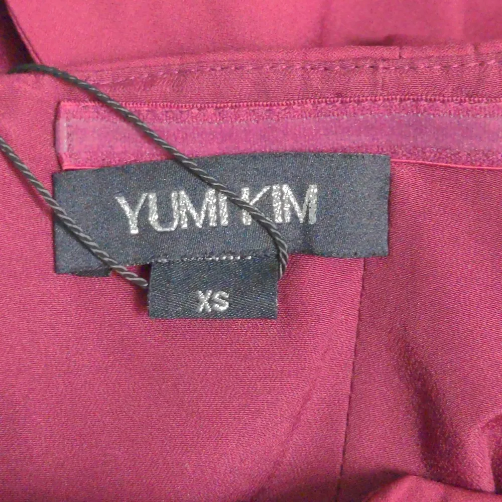 Yumi Kim That Jazz Midi Dress Burgundy One Shoulder Front Slit XS New - Image 7