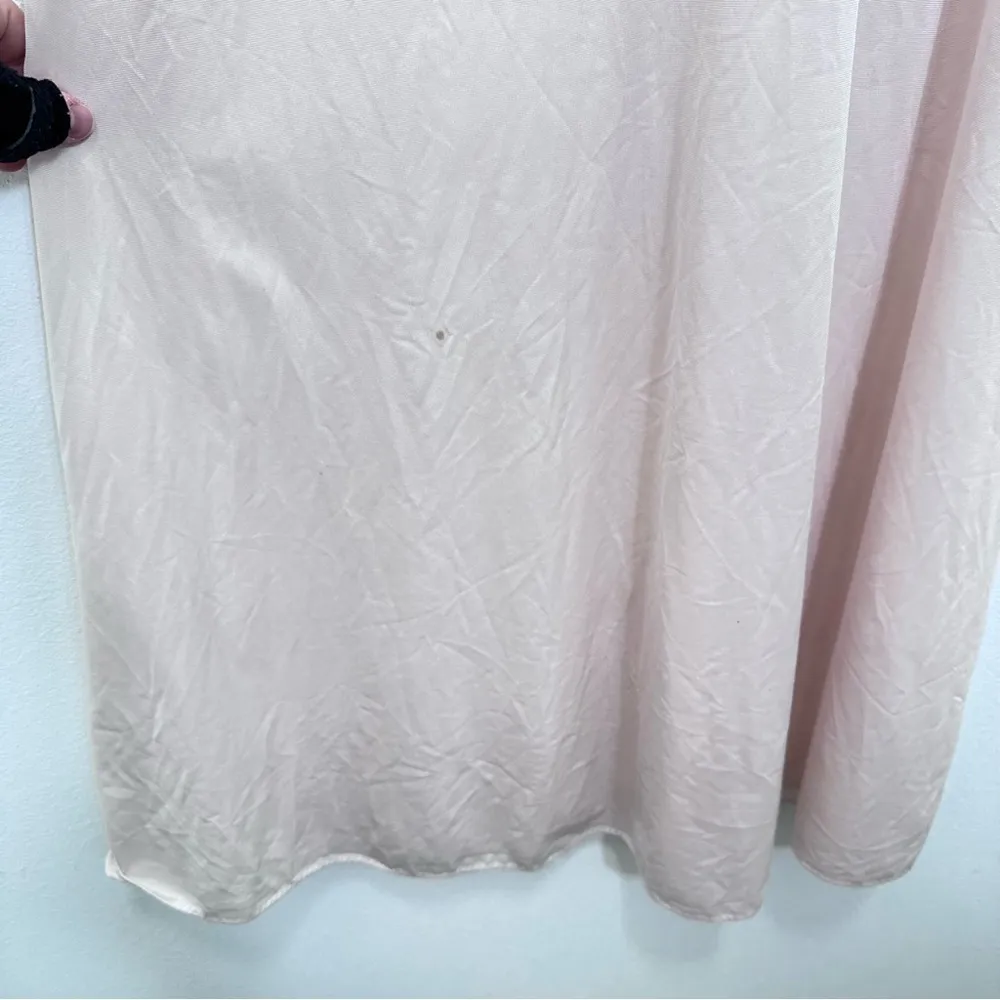 Lorraine Baby Pink Lightweight Double V Neck Floorlength Maxi Feminine Nightgown Size M - Image 4