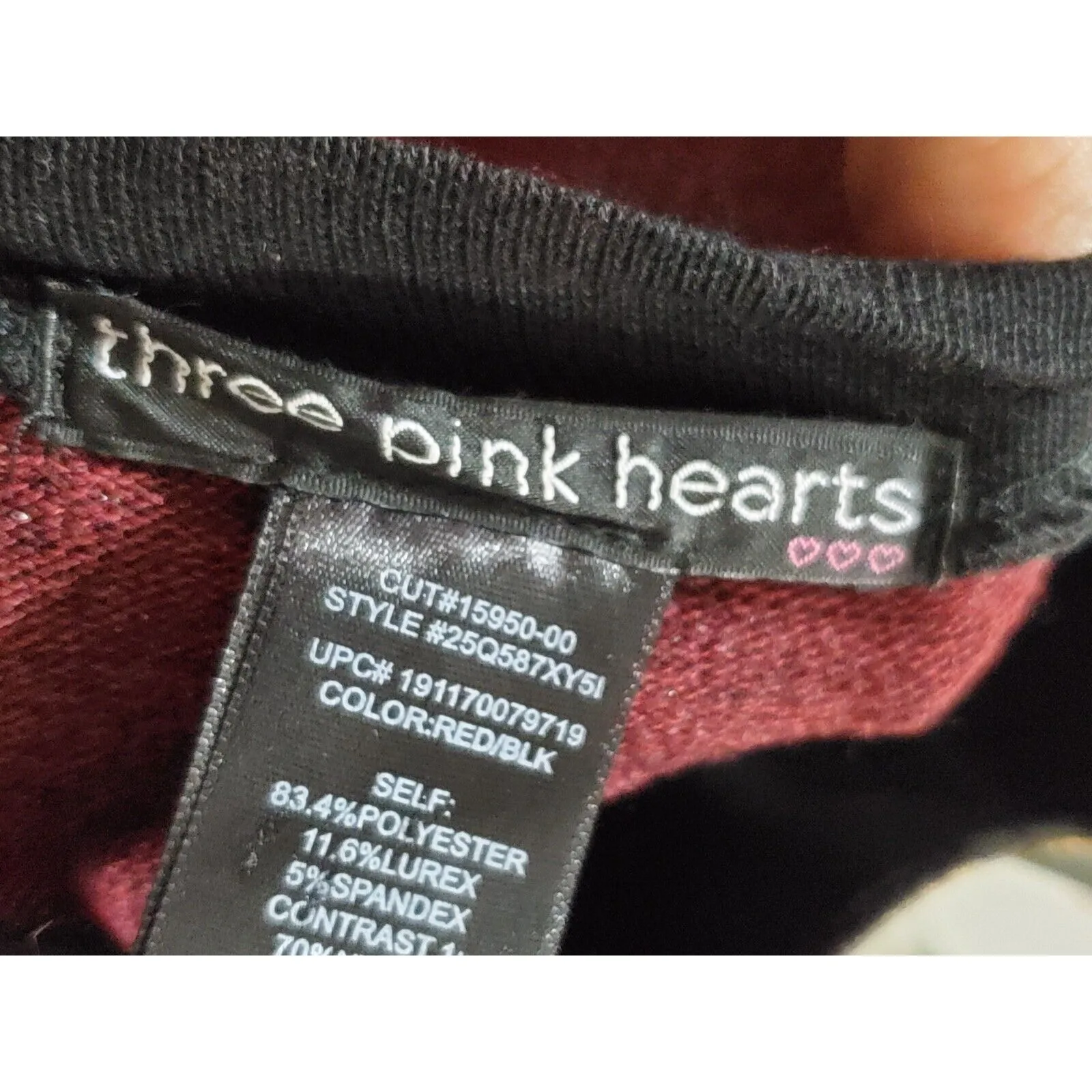 Three Pink Hearts Women's Maroon Round Neck Long Sleeve Knee Length Dress Size S - Image 12