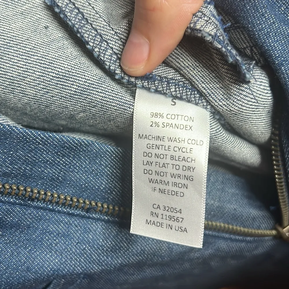 Bisouxx Denim Cotton Jumpsuit Wide Leg Stretch Zip Sleeveless Western Cowgirl Blue - Image 9