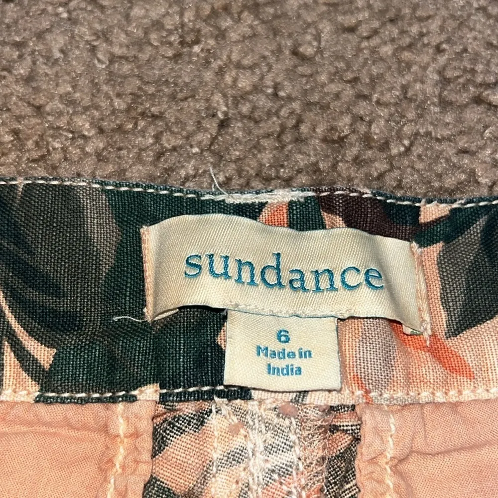 Sundance Lagoon Camo Linen Blend Convertible Cargo High Rise Ankle Pant Green 6 - Image 8