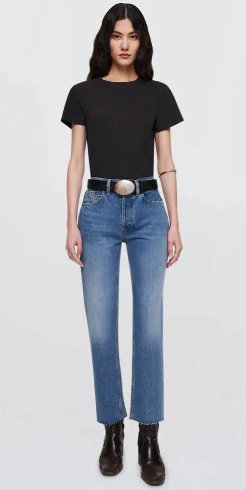 REDONE HIGH RISE STOVE PIPE Women’s Blue Jeans Size 26 - Image 4