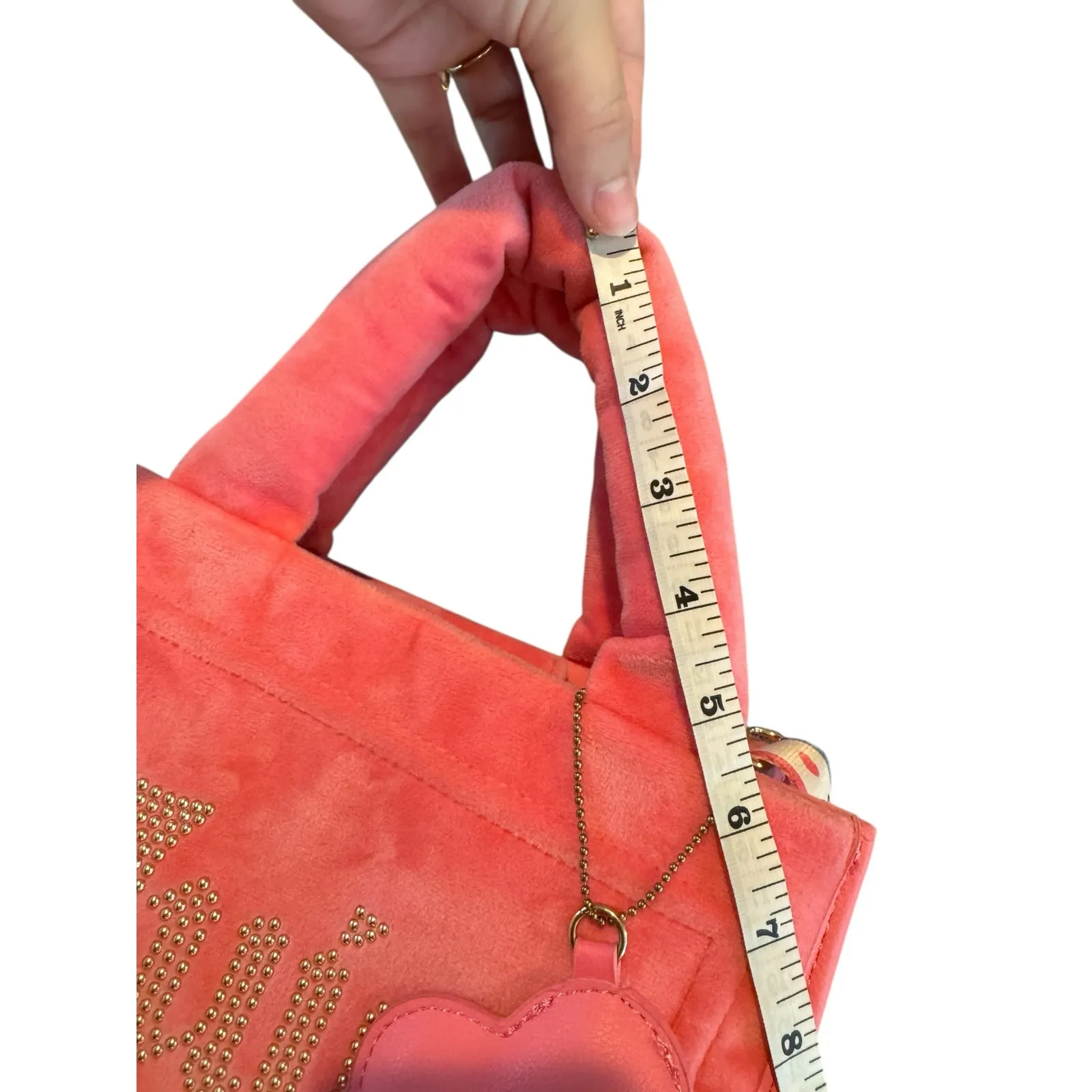 Juicy Couture Pink Velour Tote Crossbody Logo Bag Y2K - Image 14