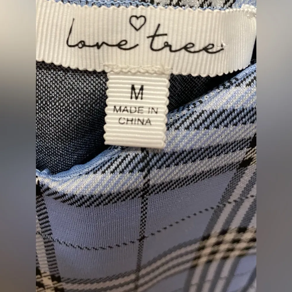 Powder Blue Plaid Cropped Tank Top With Spaghetti Straps - Size M - Image 6