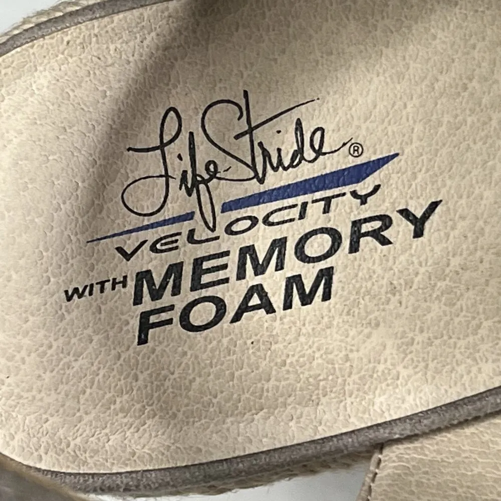 Life Stride Velocity Shoes Womens Size 9.5M Taupe Wedge Sandals Memory Foam Flex - Image 12