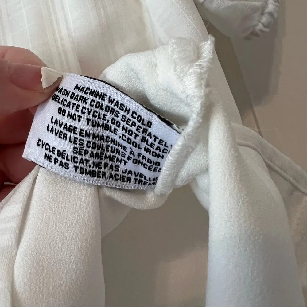 Walter Baker Kyra White Pleated Short Sleeve Blouse Size Medium - Image 7