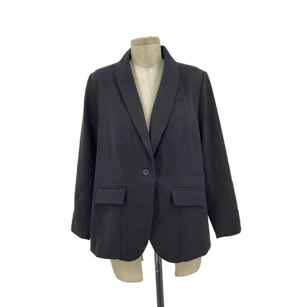 Universal Standard Petite Eco Rio Blazer Jacket Black Size XSP / 10-12P - Image 3