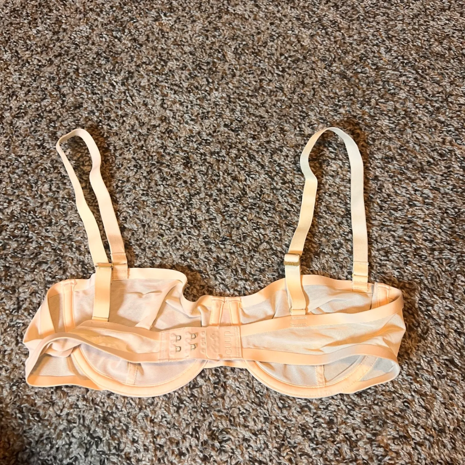 CUUP The Balconette Bra Sheer‎ Unlined Adjustable Straps 34B Tan Size undefined - Image 2