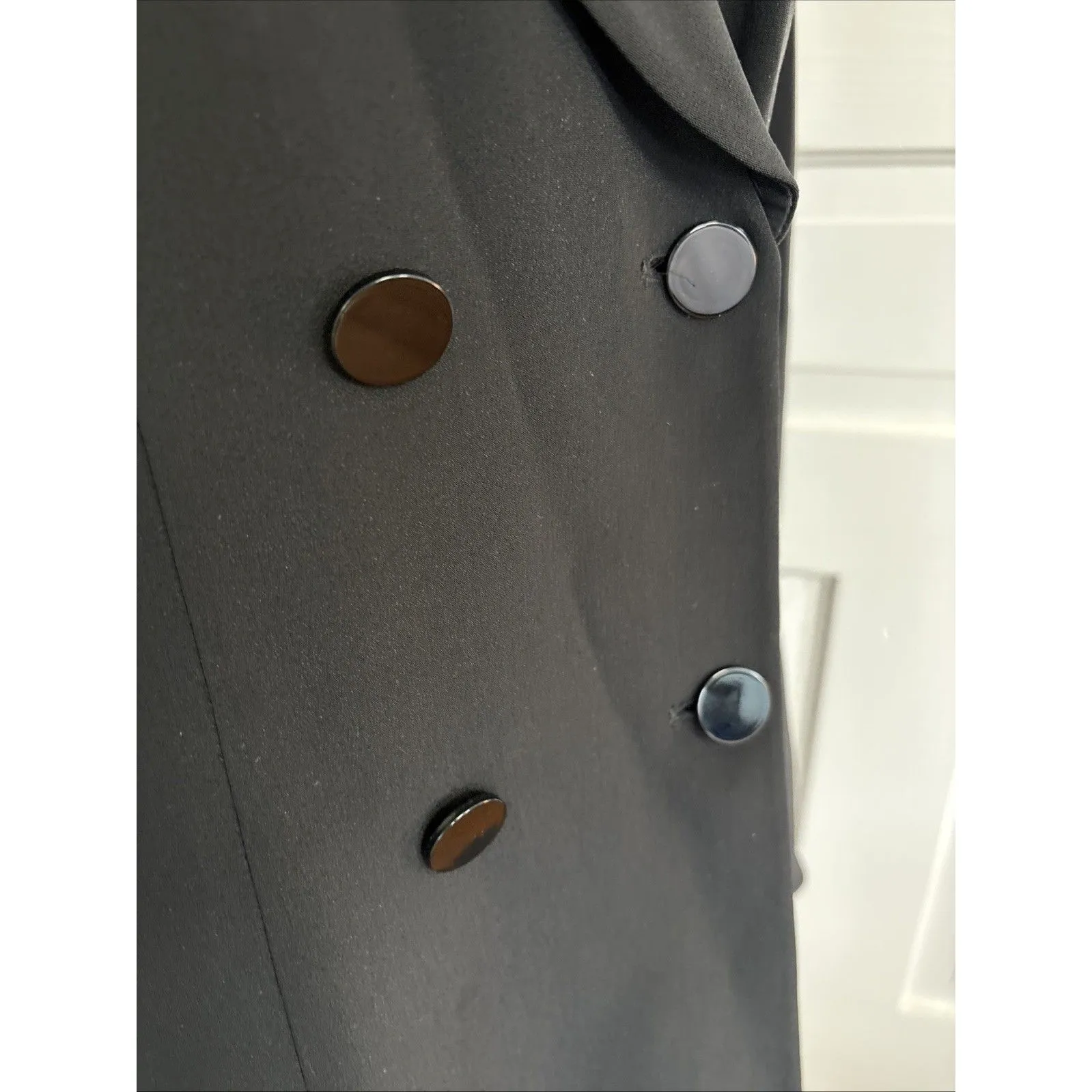 Armani Collezioni Vintage Black Long Double Breasted Blazer Size 10 - Image 2