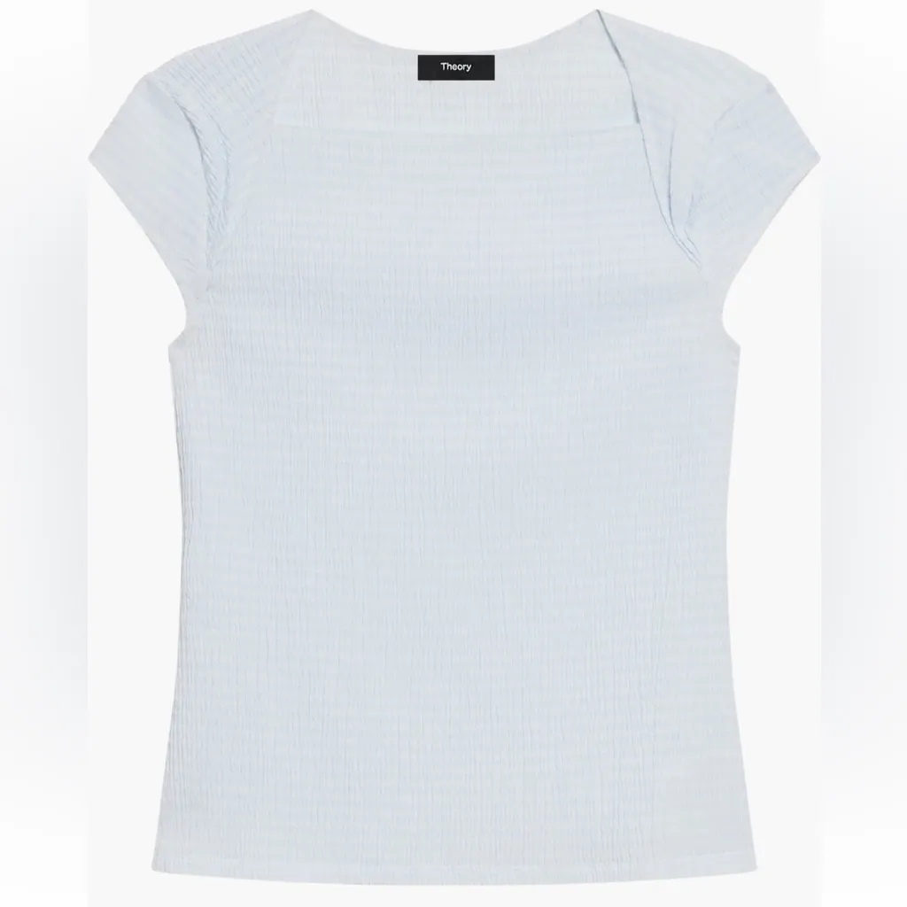 Theory Women’s Gingham Crinkle Cap Sleeve Top - Image 4