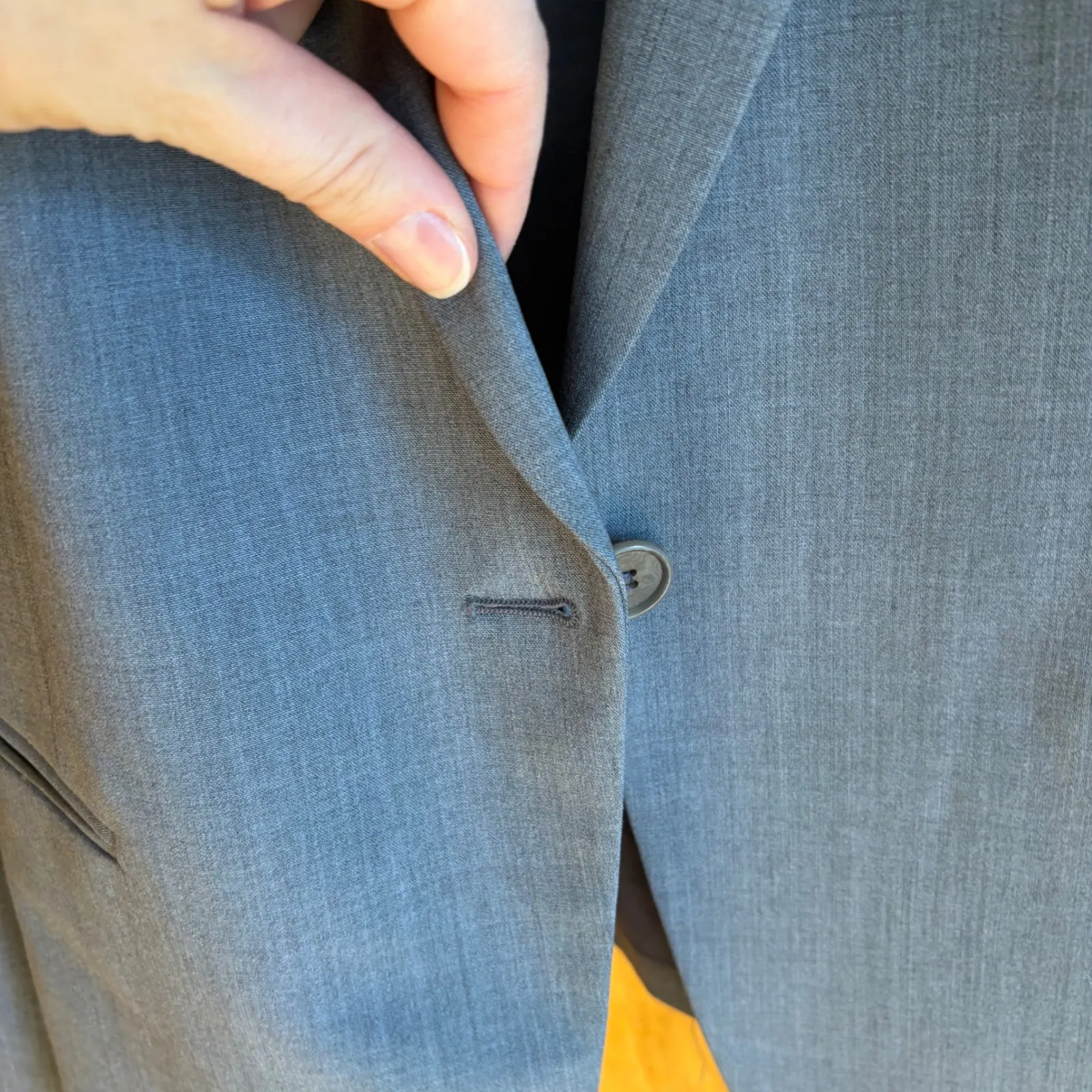 Theory Women Gray Wool Blend Blazer Jacket Size 10 Single Button - Image 4