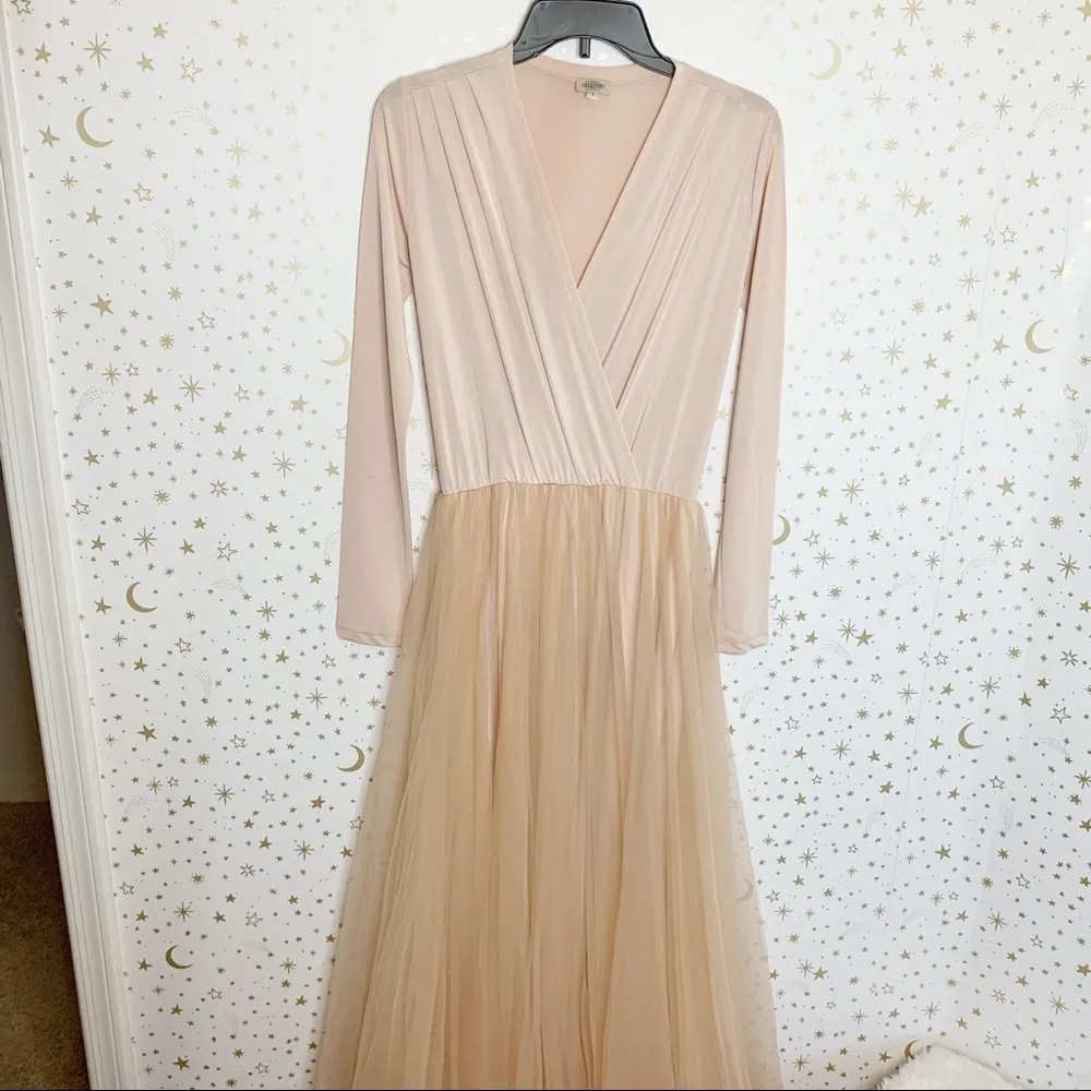 Long Sleeve Tulle Formal Gown - Image 3