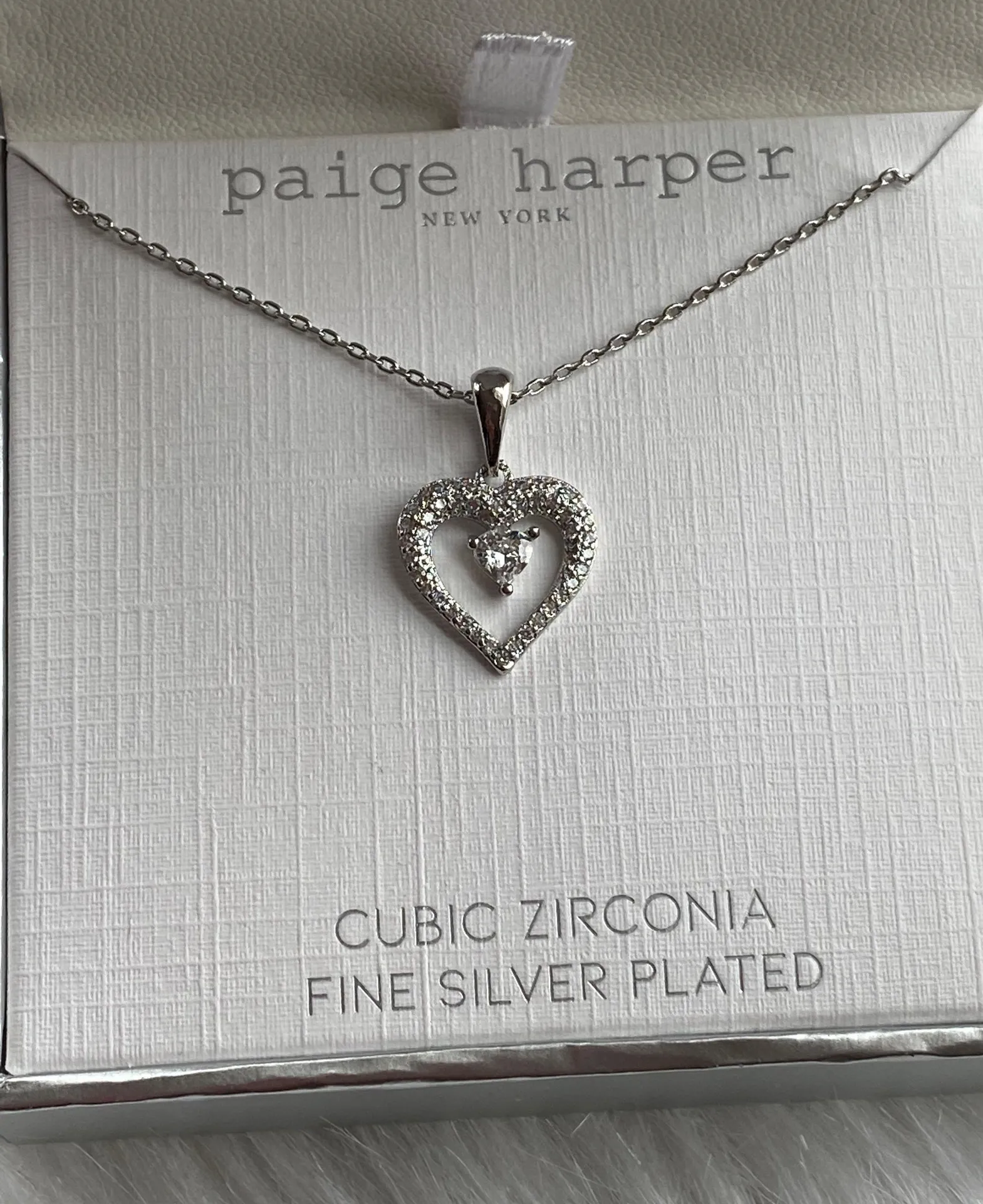 Paige Harper Rhinestone Heart Necklace - Image 2