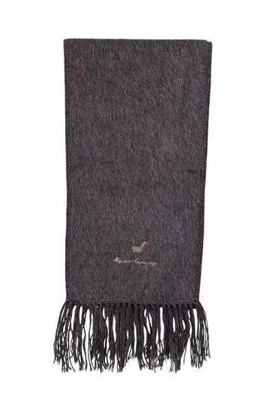 Alpaca Camargo Scarf Gray Long Solid Wool Fringed Neck Scarf Soft Cozy Warm - Image 1