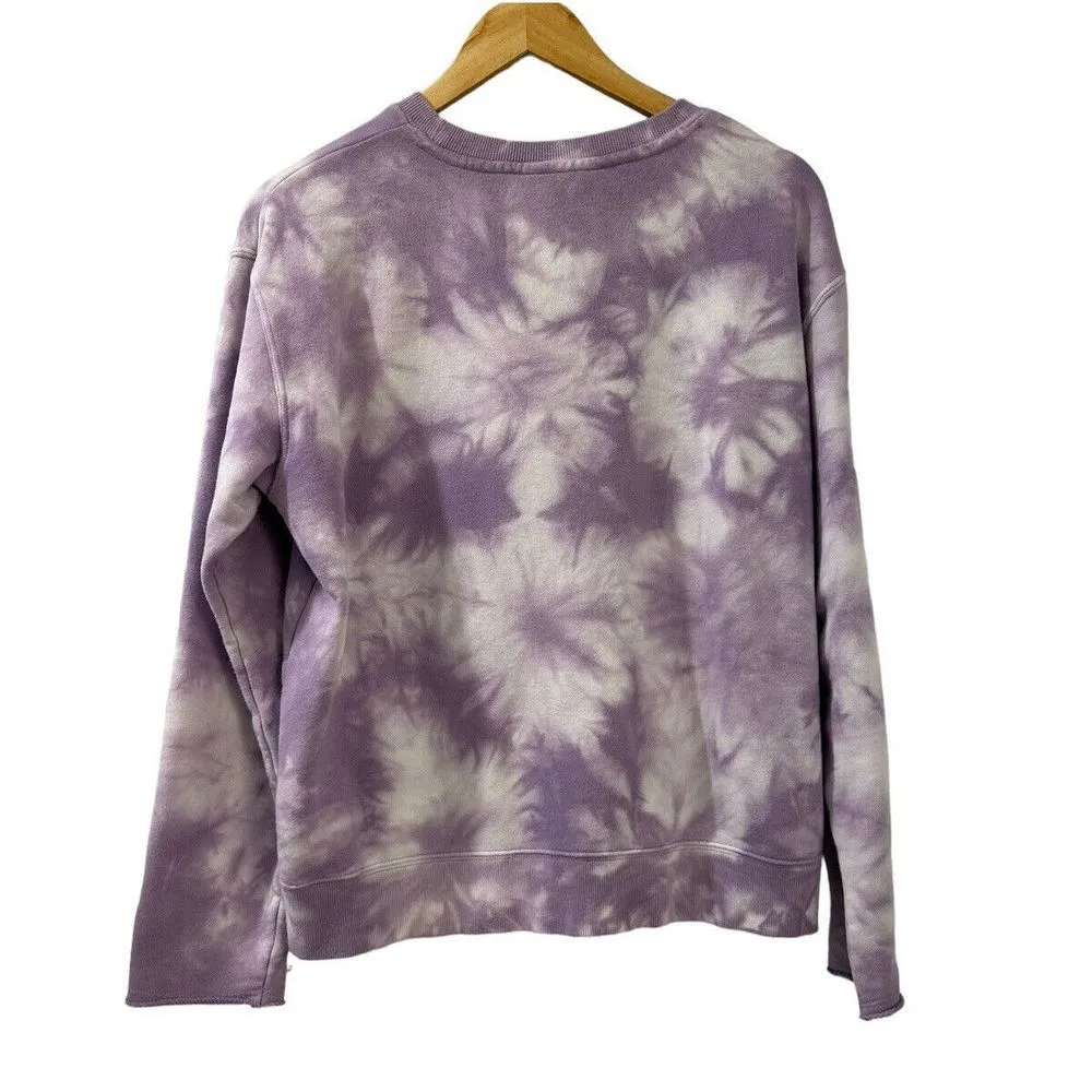 Joylab Purple Tie Die Sweatshirt with Asymmetrical Zipper Size Medium Crewneck - Image 7