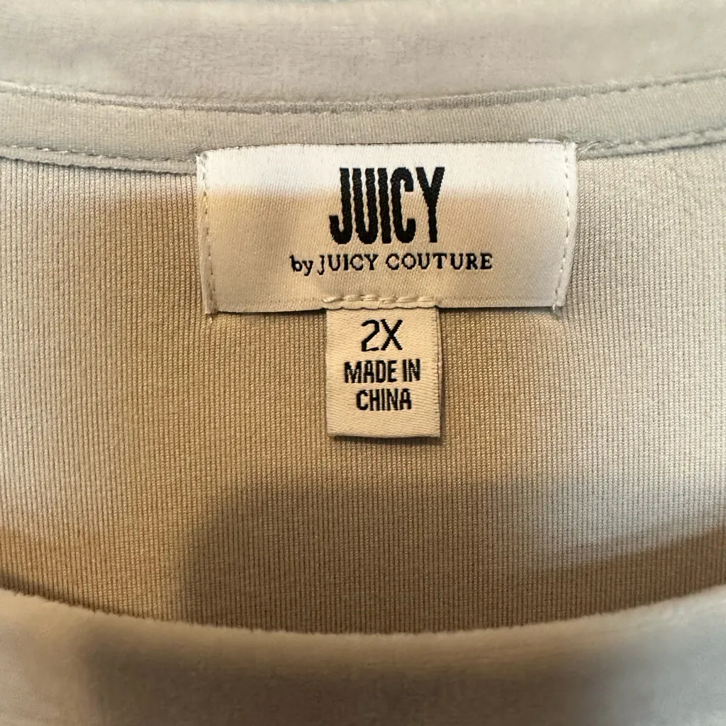 Juicy Couture Silver/Gray Velour Cut Out Bodycon Dress 2X - Image 4