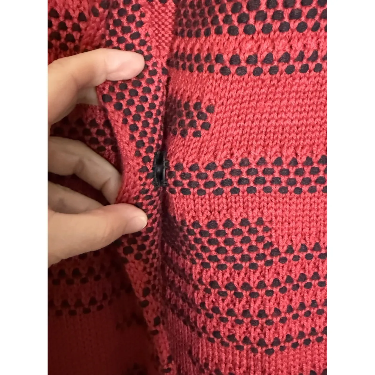 Chicos 3 US XL Red Black Button Cardigan‎ Knit Flare Sleeve Travel Career Preppy - Image 5