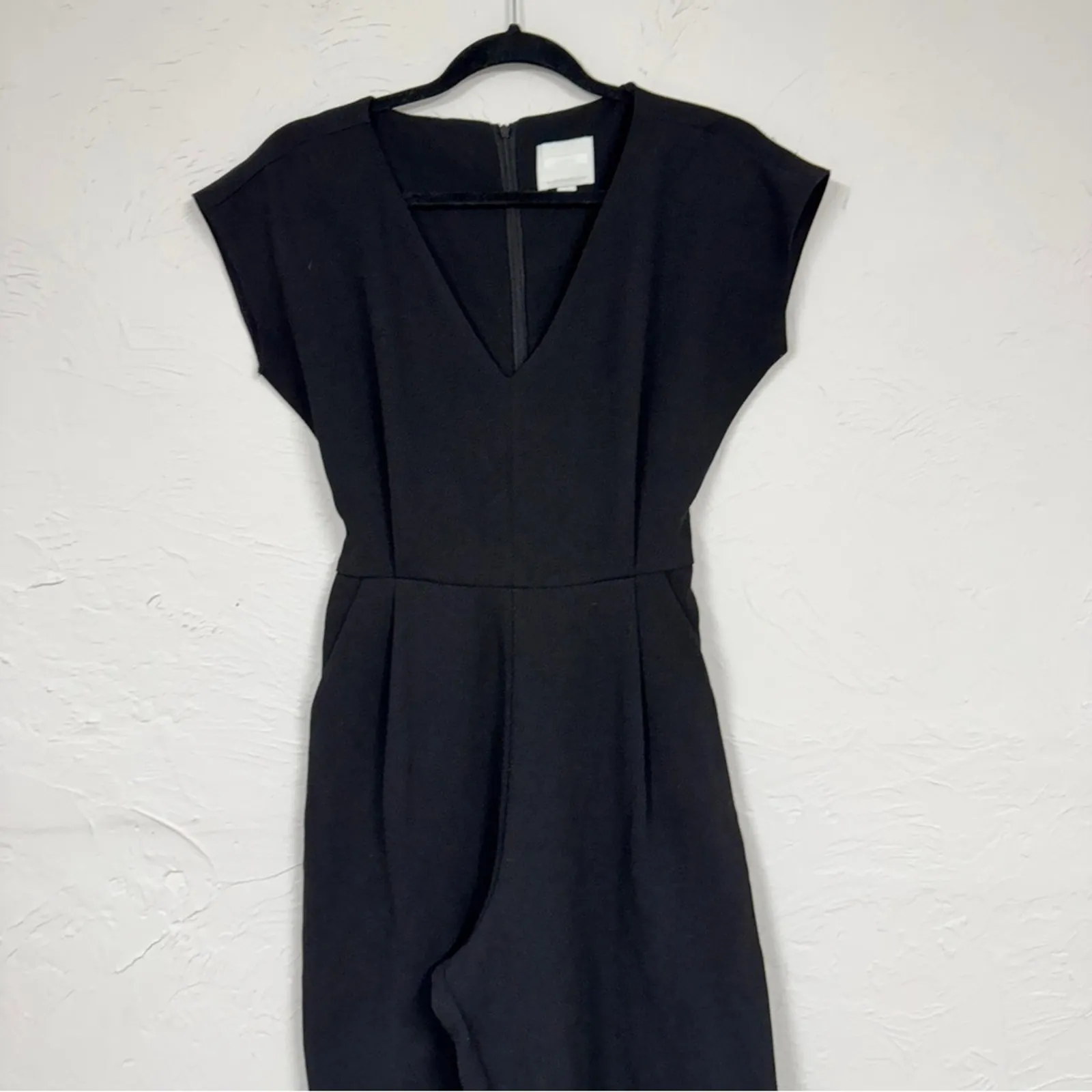 Anthropologie Ettitwa Black Wide Leg Jumpsuit Womens XS Casual Preppy Ties - Image 2