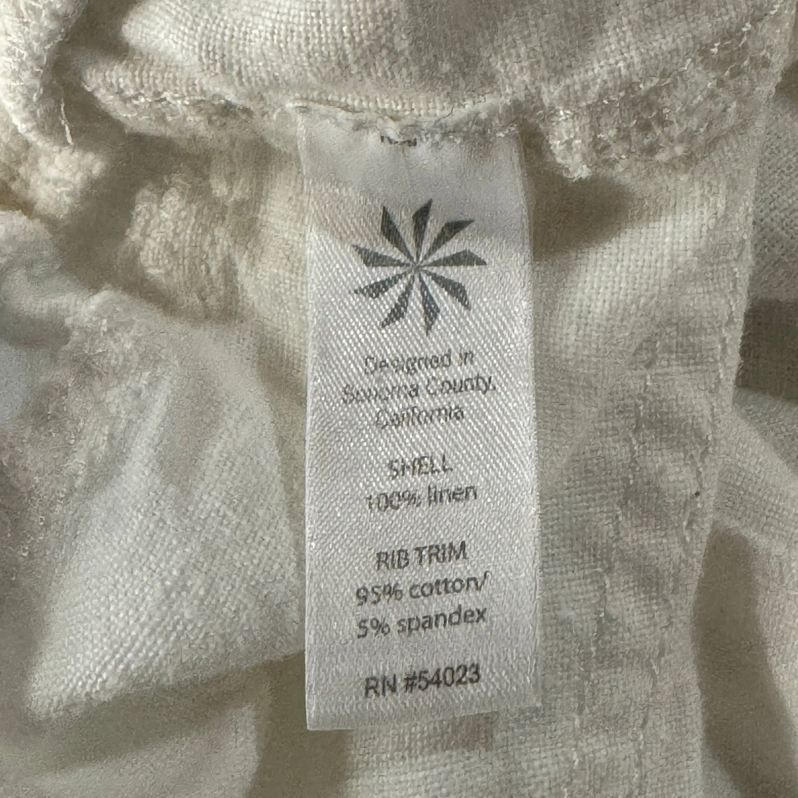 Athleta SZ 2 Linen Creston Shorts Pull-On Pocket Lightweight Elastic Waist White - Image 5