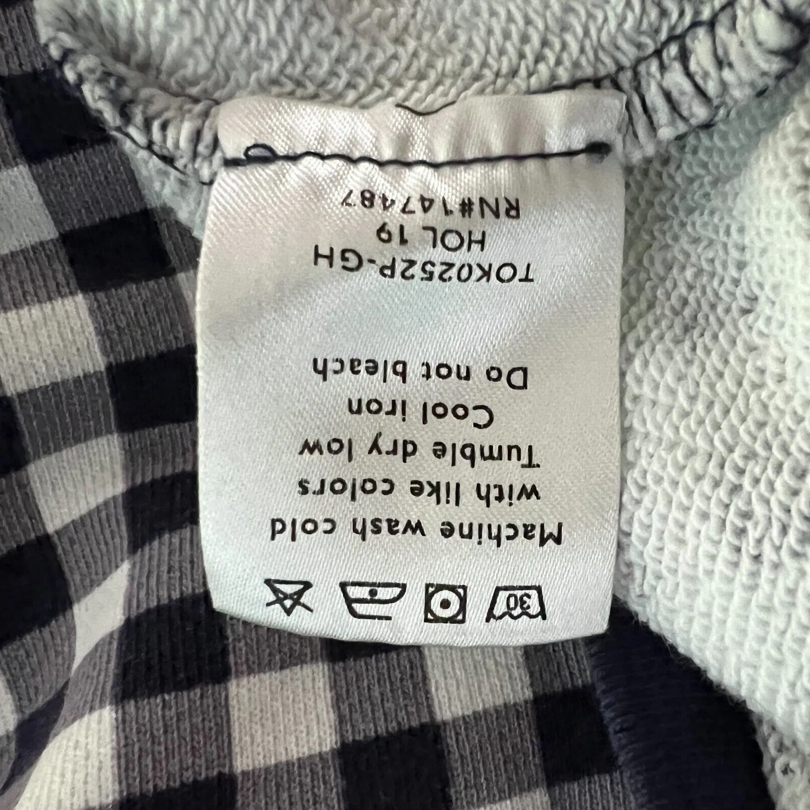 Draper James Sweatshirt Womens 1X Blue White Gingham Plaid Natalie Pullover - Image 9