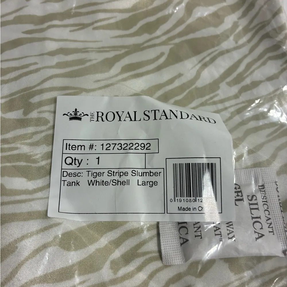 Royal Standard Zebra Print Tank Top new White Size L - Image 2