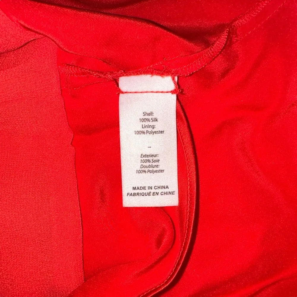 NWOT Cinq A Sept Mirim Red Silk Satin Faux Wrap Cami Tank XS - Image 6