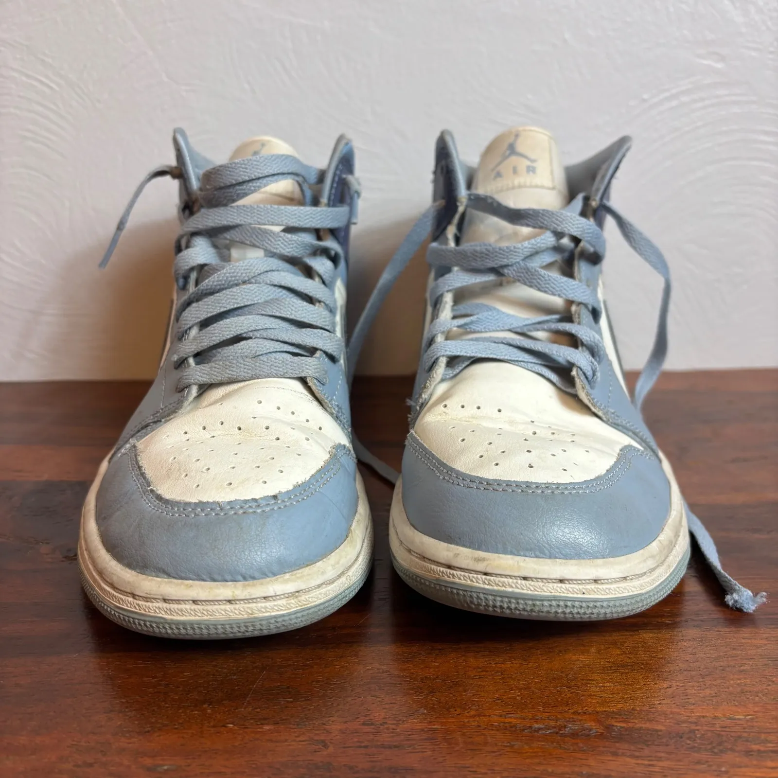 Air Jordan 1 Mid Light Smoke Grey White Blue Womens Sneakers BQ6472 140 Sz 10 - Image 2