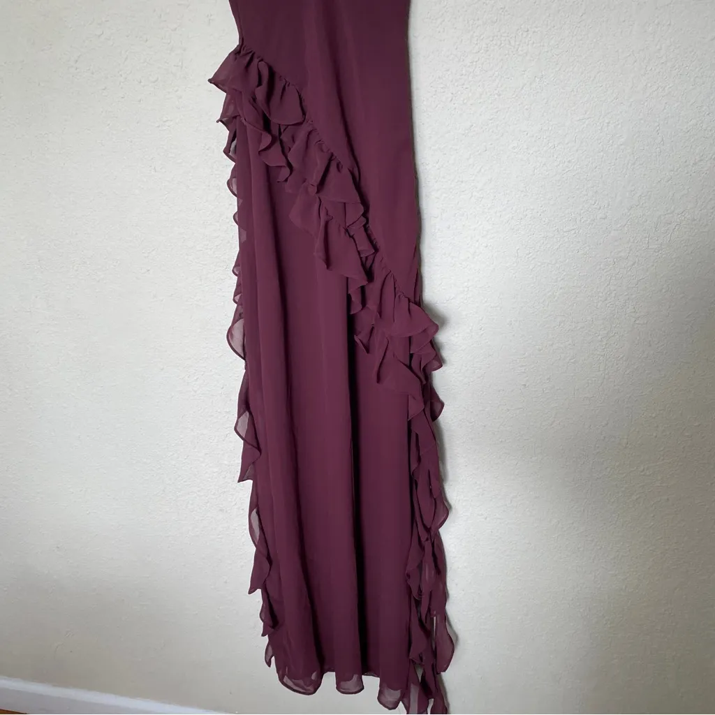 HOUSE OF CB ARIELA MULBERRY RUFFLE MAXI DRESS wine size XL NWOT‎ - Image 14