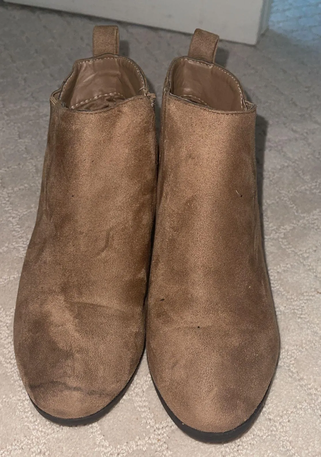 Brown Suede Booties Size 6.5 - Image 3