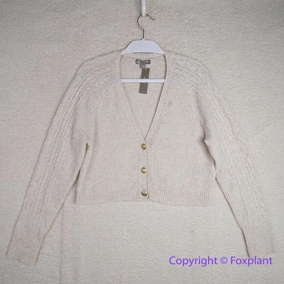NEW J.‎ Crew Supersoft cropped cable-knit sweater-tank set in Hthr Natural, M - Image 8
